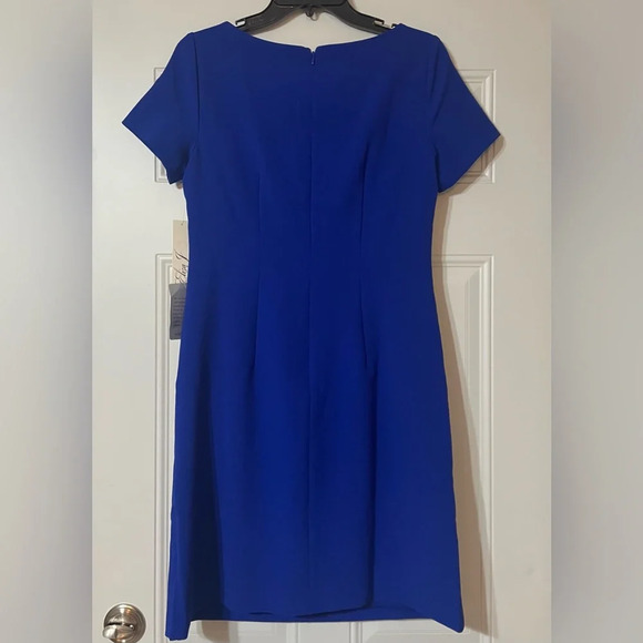 Eliza J Cobalt Blue Office Business Casual Dress With Pockets Size 6 - Picture 8 of 9